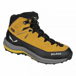 Kids' Salewa Mountain Trainer 2 Powertex Sneakers Yellow Gold / Gold | S-2341678