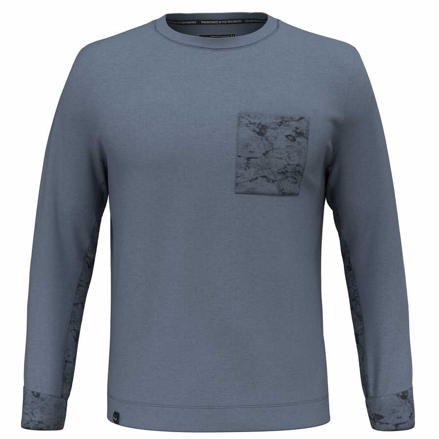 Men Salewa Lavaredo Hemp Pullover Grey | S-2153467