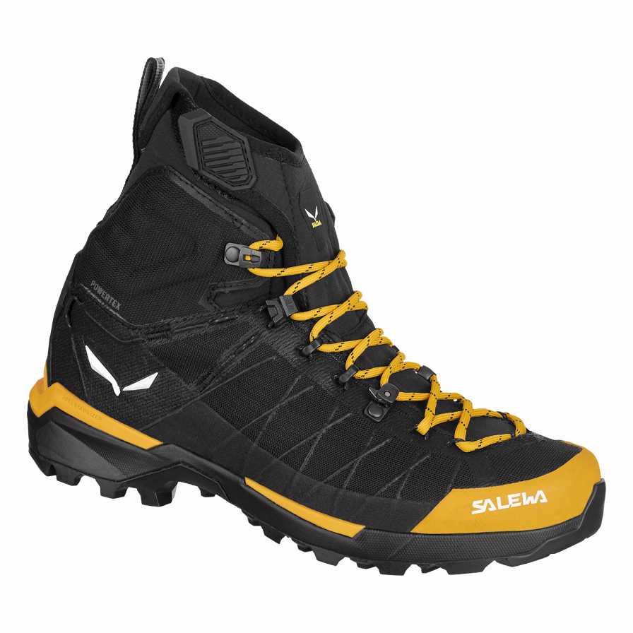 Men Salewa Ortles Light Mid Ptx Mountaineering Boots Gold / Black | S-2708349