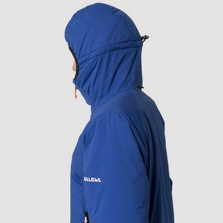 Men Salewa Ortles Twr Stretch Hooded Jackets Blue | S-0123759