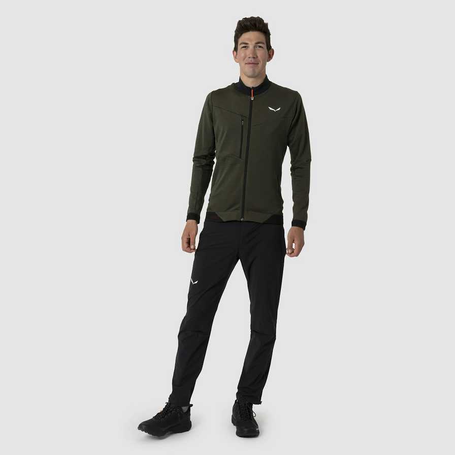 Men Salewa Pedroc Pl 2 Fleece Jackets Green Dark Olive | S-4807351