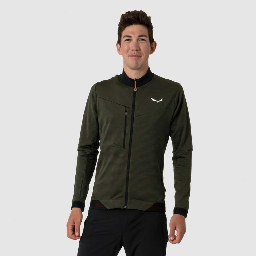 Men Salewa Pedroc Pl 2 Fleece Jackets Green Dark Olive | S-4807351