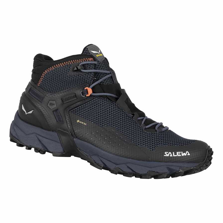 Men Salewa Ultra Flex 2 Mid Gtx Hiking Shoes Black | S-7398264