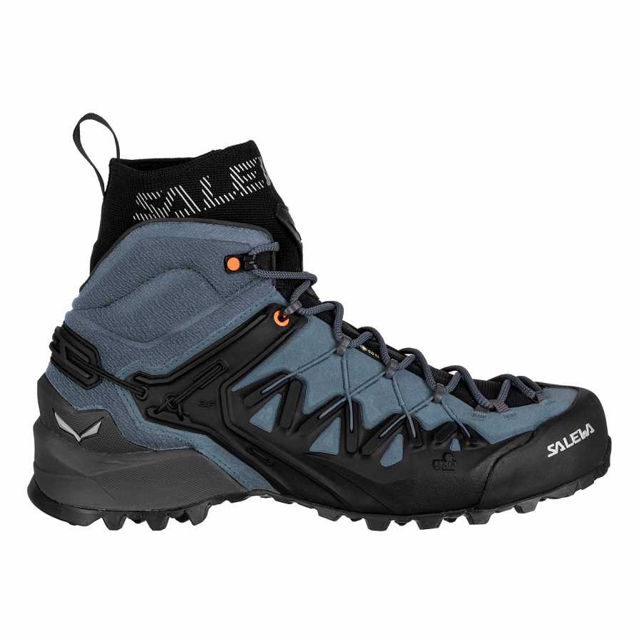 Men Salewa Wildfire Edge Mid GORE-TEX® Approach Shoes Blue / Black | S-0348615