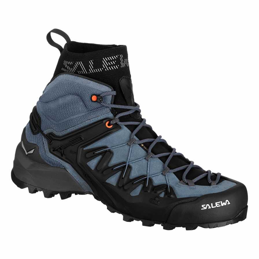 Men Salewa Wildfire Edge Mid GORE-TEX® Approach Shoes Blue / Black | S-0348615