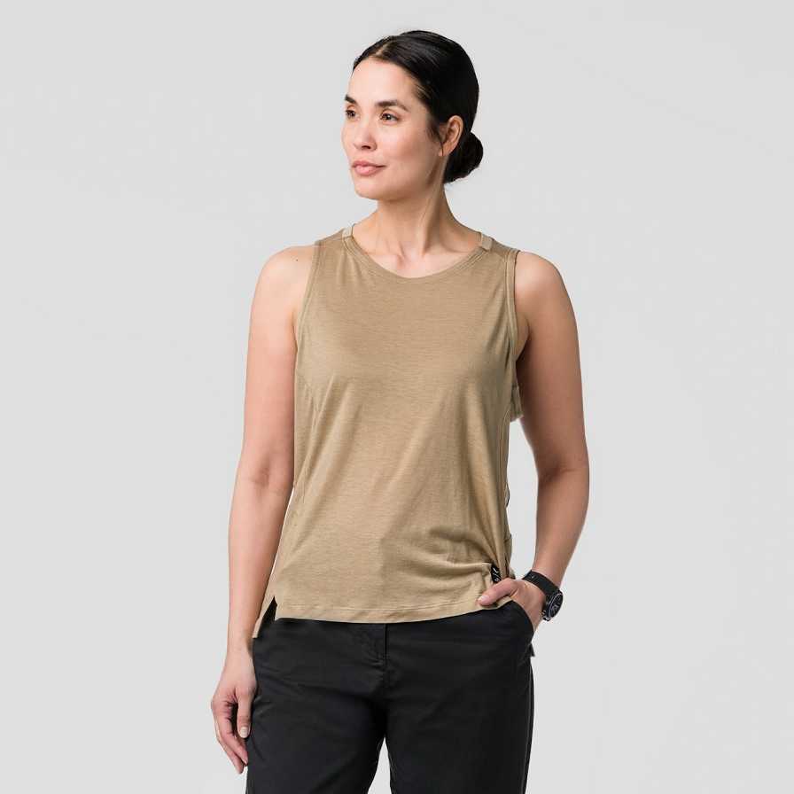 Women Salewa Fanes Am T Shirts Beige | S-2657134