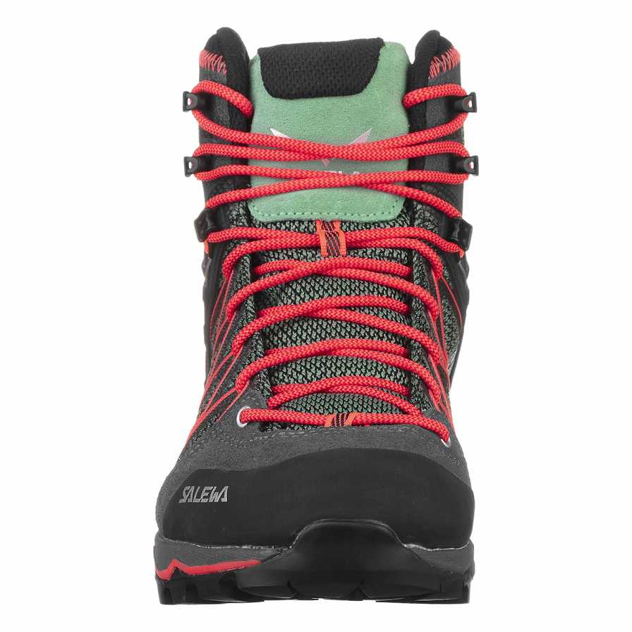 Women Salewa Mountain Trainer Lite Mid GORE-TEX® Hiking Boots Green / Coral | S-8962075