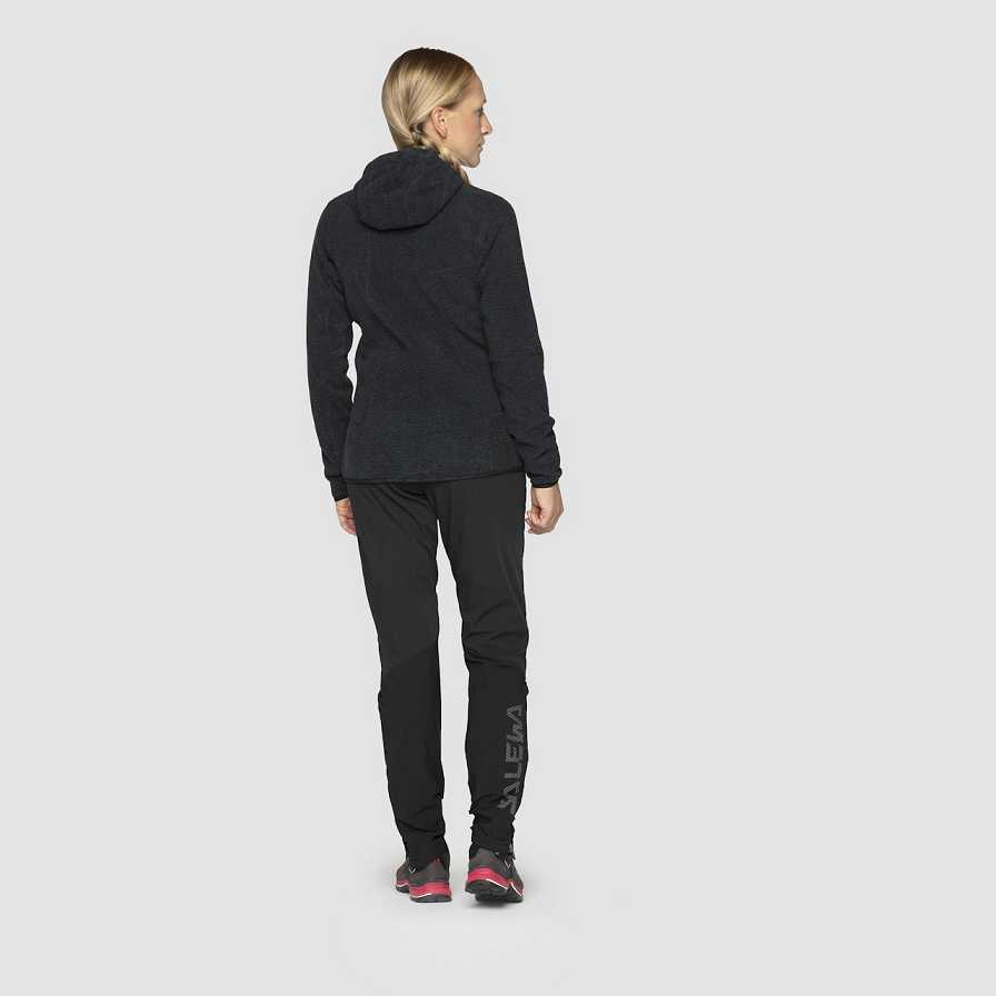 Women Salewa Nuvolo Pl Hoodie Black | S-0923476