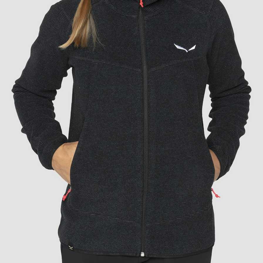 Women Salewa Nuvolo Pl Hoodie Black | S-0923476