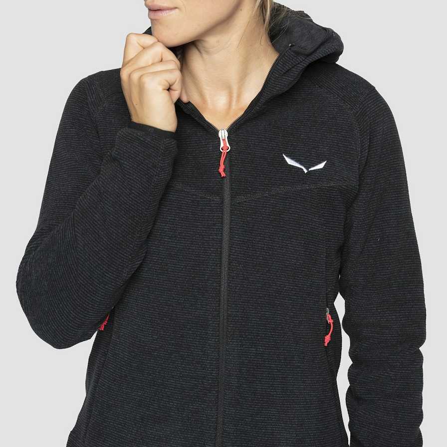 Women Salewa Nuvolo Pl Hoodie Black | S-0923476