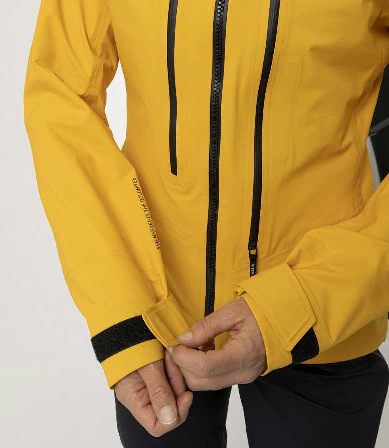 Women Salewa Ortles 3l Ptx Shell Jackets Yellow | S-8671952