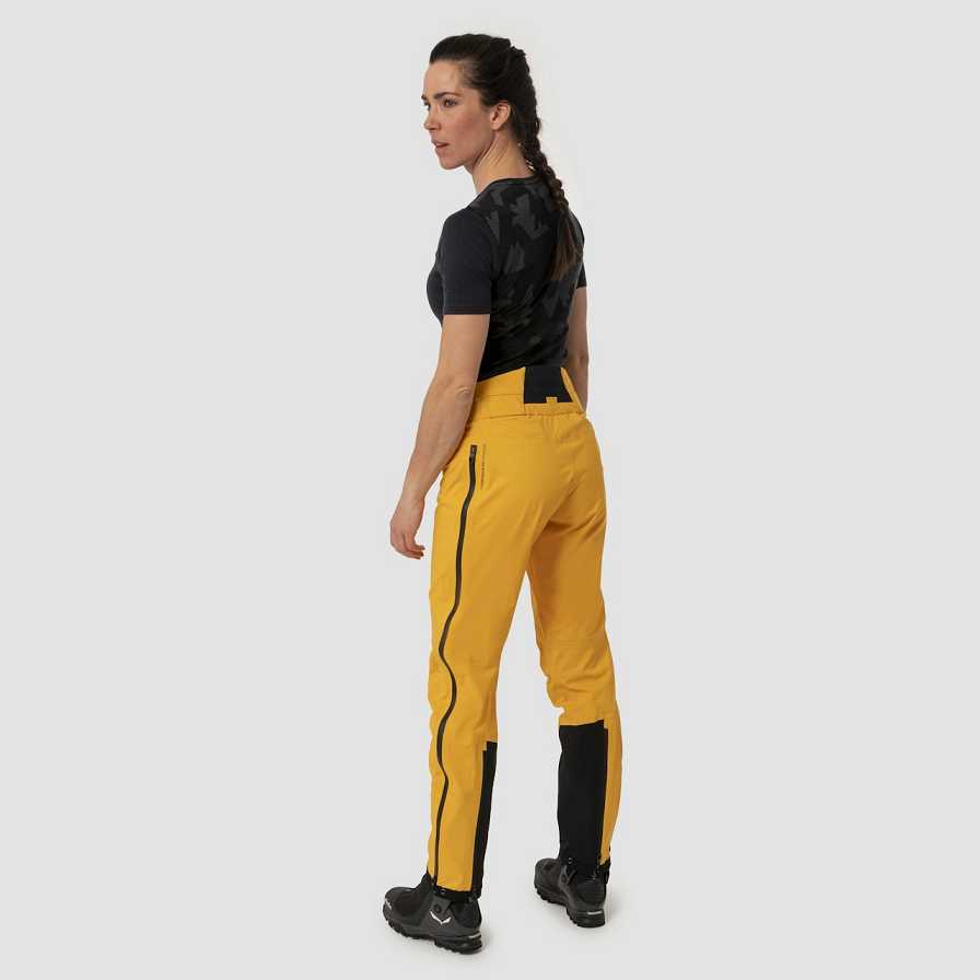 Women Salewa Ortles 3l Ptx Shell Pants Yellow | S-6358491