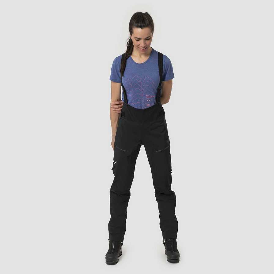 Women Salewa Ortles Gtx Pro Stretch Shell Pants Black | S-7423965