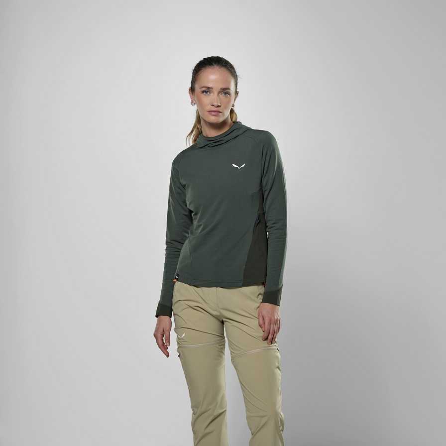 Women Salewa Puez Am/Dst Hoodie Green Dark Olive | S-1405972