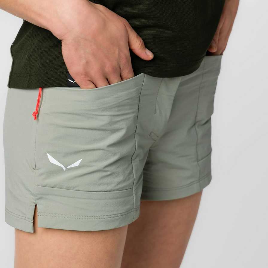 Women Salewa Puez Dst Shorts Green Grey | S-1874029