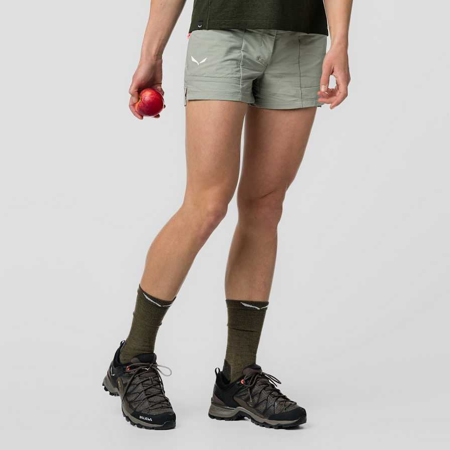 Women Salewa Puez Dst Shorts Green Grey | S-1874029