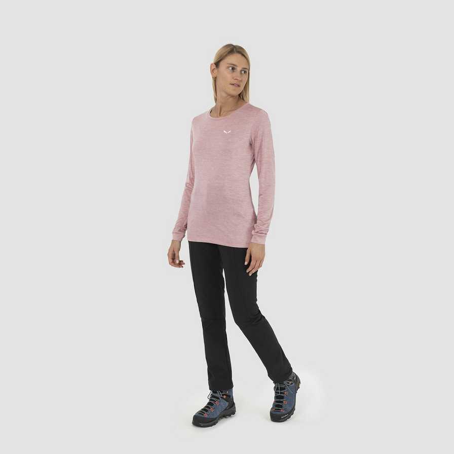 Women Salewa Puez Melange Dry Base Layer Pink | S-2495736