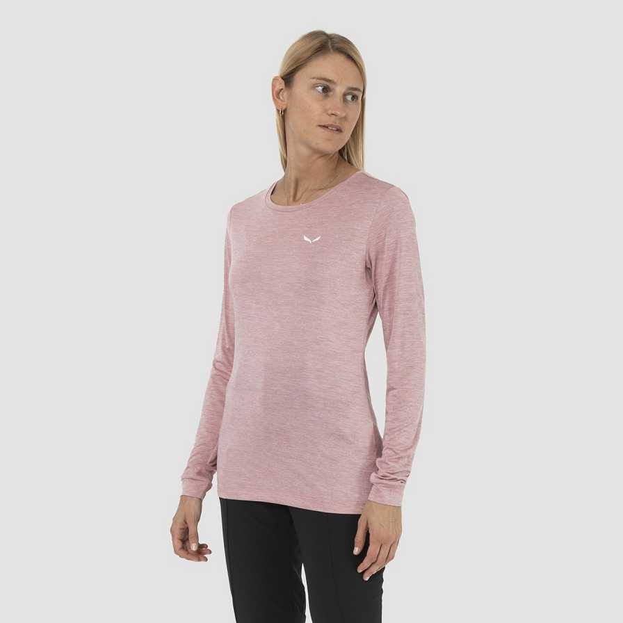 Women Salewa Puez Melange Dry Base Layer Pink | S-2495736