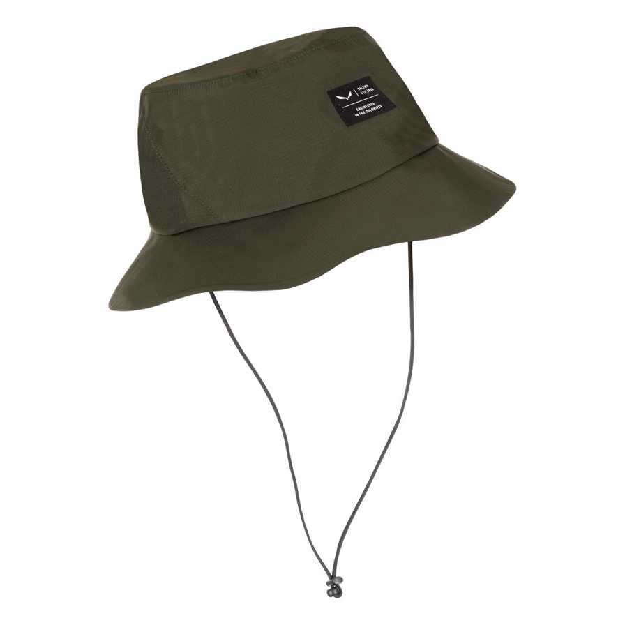 Women Salewa Puez Ptx Rain Hat Green Dark Olive | S-2793486