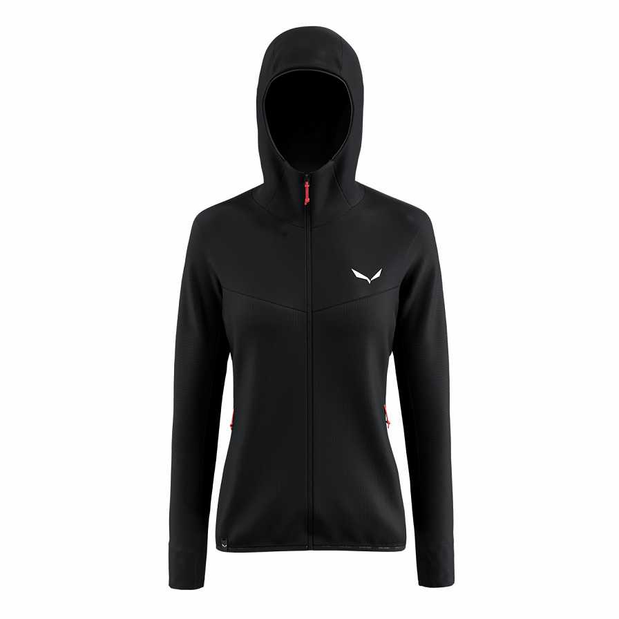 Women Salewa Puez Waffle Hybrid Polarlite Softshell Jackets Black | S-5034782