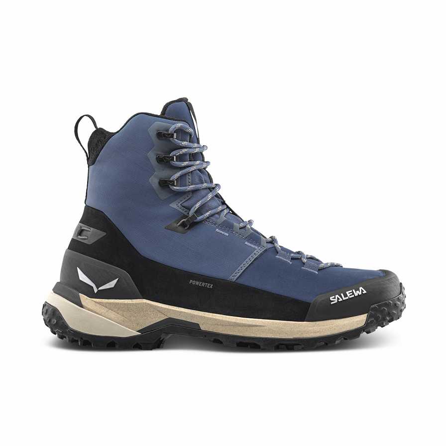 Women Salewa Puez Winter Mid Powertex Hiking Boots Dark Blue / Black | S-9316408