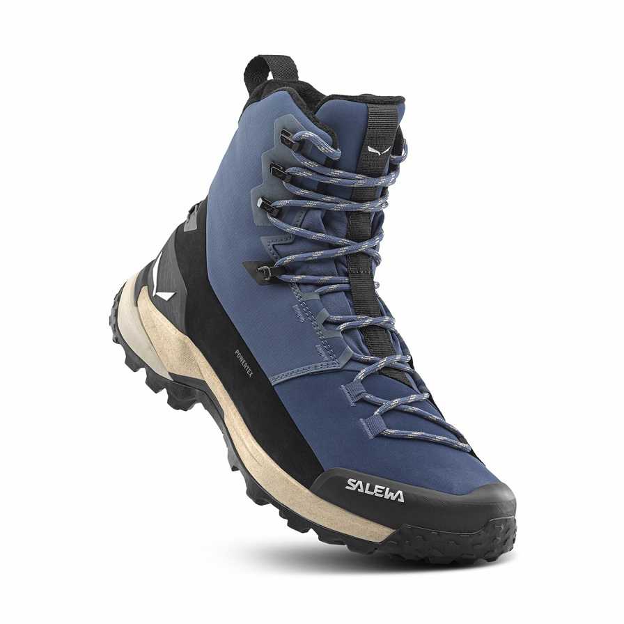 Women Salewa Puez Winter Mid Powertex Hiking Boots Dark Blue / Black | S-9316408