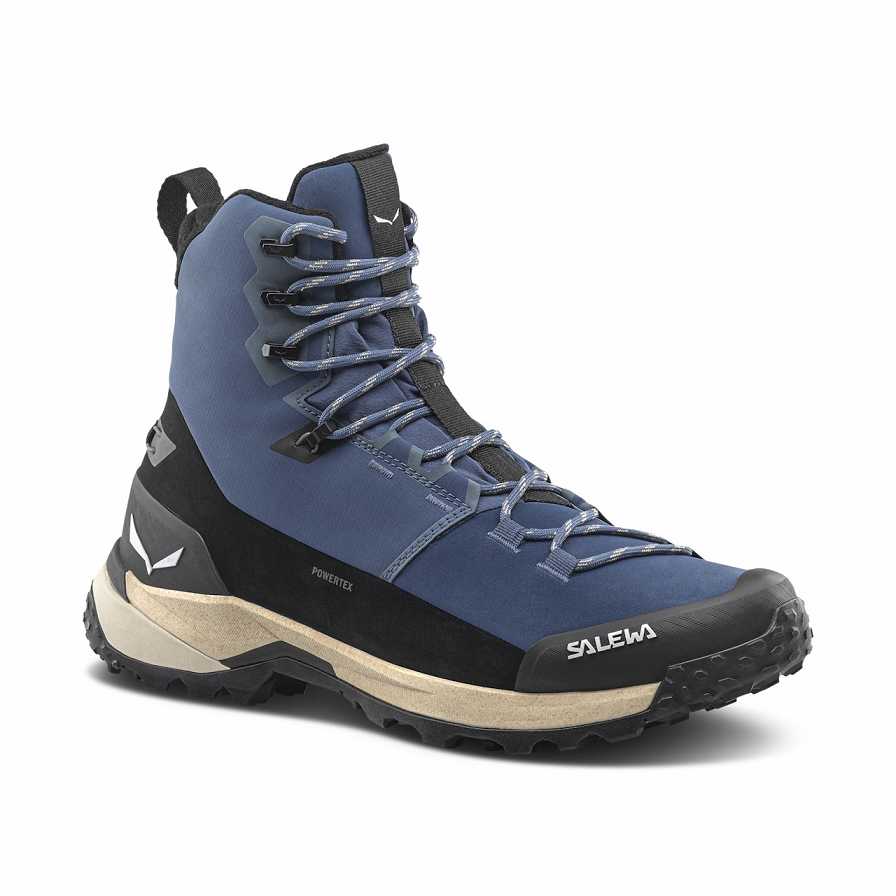 Women Salewa Puez Winter Mid Powertex Hiking Boots Dark Blue / Black | S-9316408