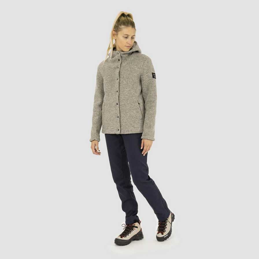 Women Salewa Sarner Undyed Wool Hooded Jackets Beige | S-8054926