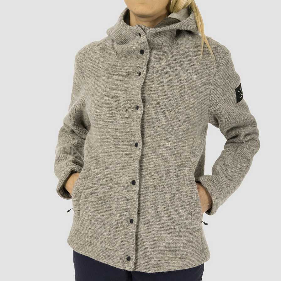 Women Salewa Sarner Undyed Wool Hooded Jackets Beige | S-8054926