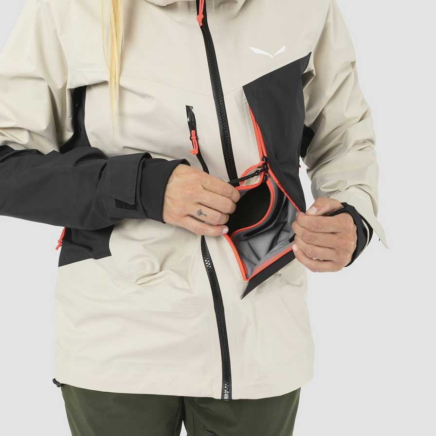 Women Salewa Sella 3l Ptx Shell Jackets Beige | S-8034169