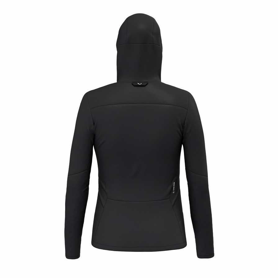 Women Salewa Sella Merino Softshell Jackets Black | S-1857039