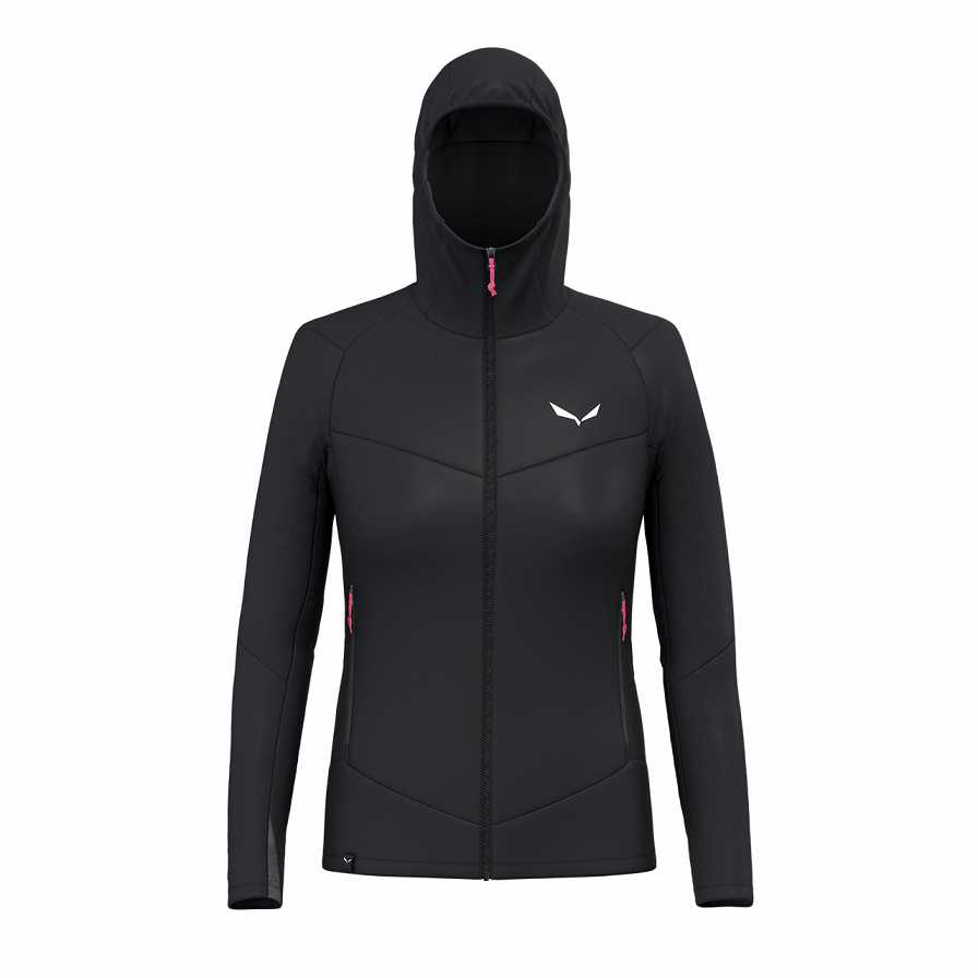 Women Salewa Sella Merino Softshell Jackets Black | S-1857039